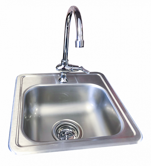KoKoMo Grills 15" Stainless Steel Standard Outdoor Kitchen Sink