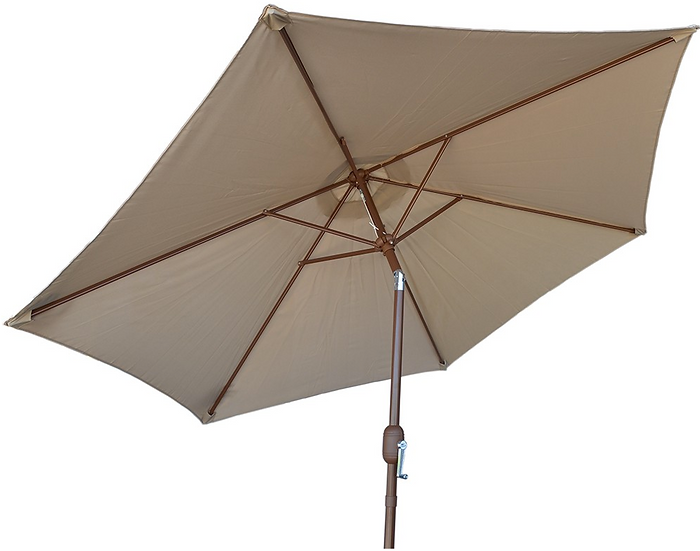 KoKoMo Grills 9' Outdoor Kitchen Umbrella Hand Crank and Tilt Beige Market Colour