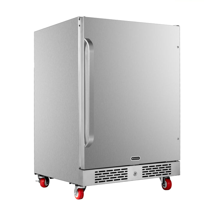 Whynter 24" Built-In Energy Star 5.3 cu. ft. Indoor/Outdoor Beverage Refrigerator Cooler Weather Proof in Stainless Steel with Lock and Optional Caster Wheels | BOR-53024-SSW/BOR-53024-SSWa