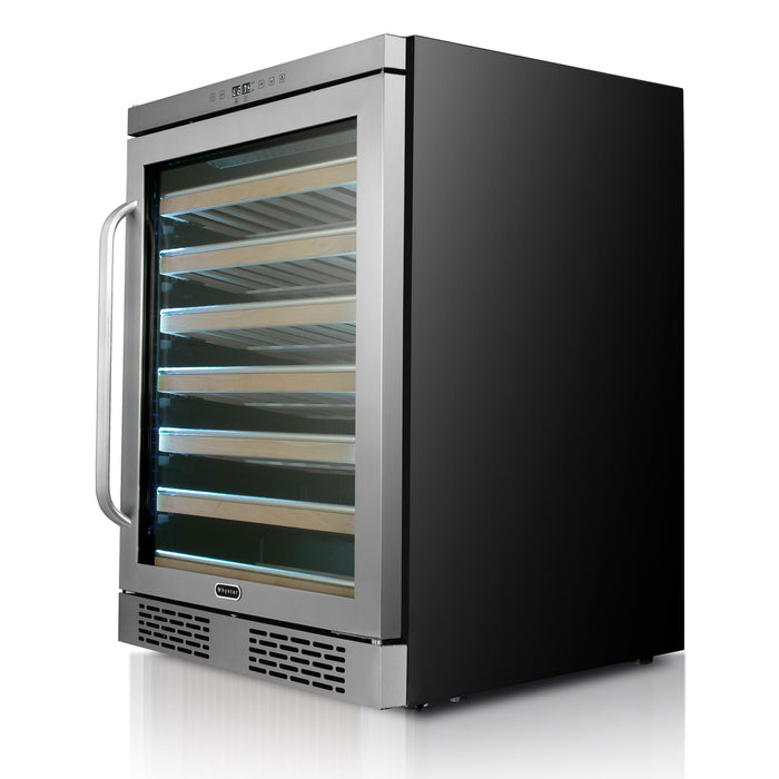 Whynter Elite Spectrum Lightshow 54 Bottle Stainless Steel 24 inch Built-in Wine Refrigerator with Touch Controls and Lock | BWR-545XS