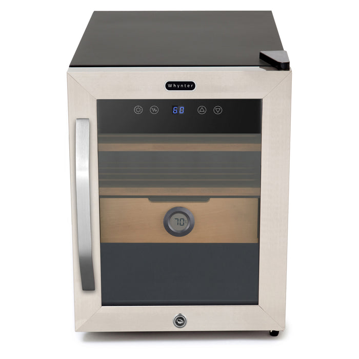 Whynter 250-Count 1.2 cu. ft. Electric Digital Control and Display Cigar Humidor Cooler with - Stainless Steel | CHC-123DS