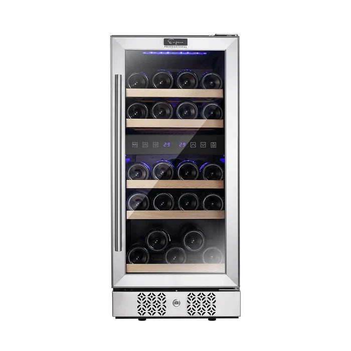 Empava 15 in. 29 Bottle Dual Zone Wine Cooler Wine Fridge | EMPV-WC02D