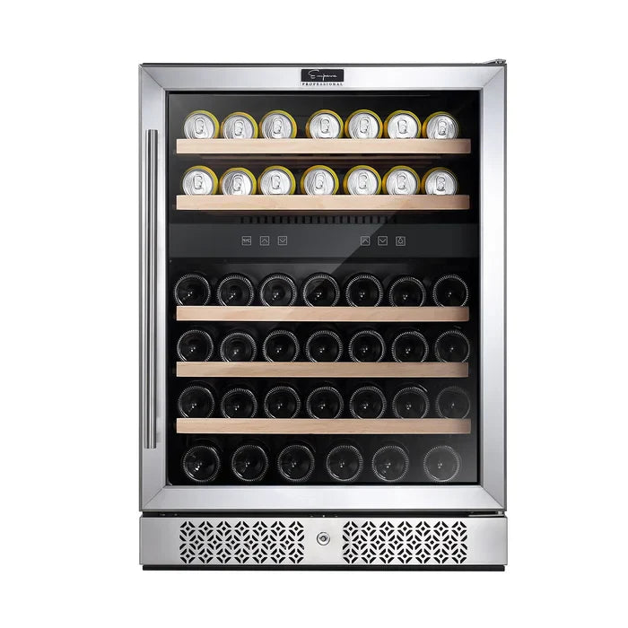 Empava 24 in. 46 Bottle Dual Zone Wine Cooler Beverage Fridge | EMPV-WC04D