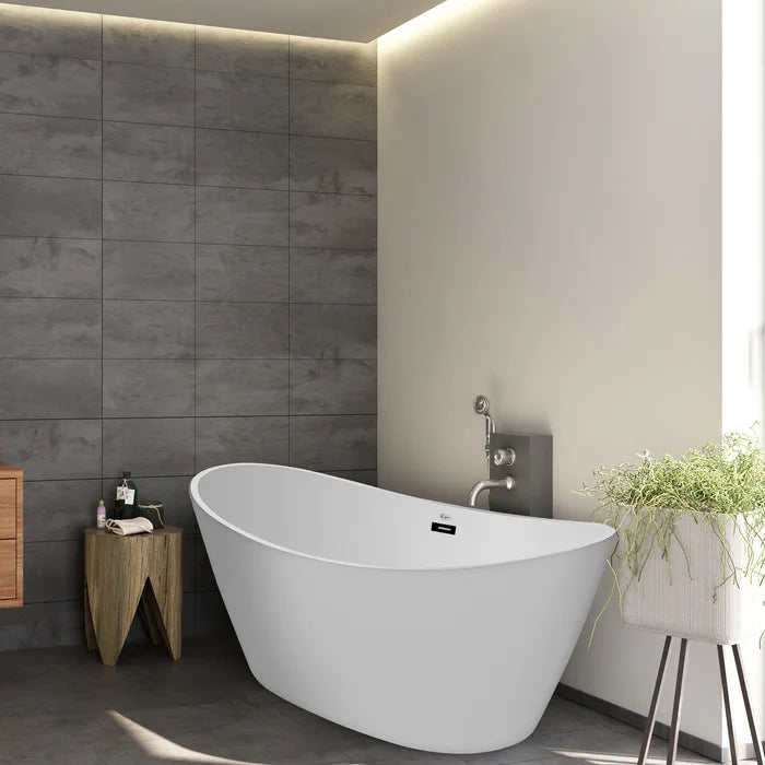 Empava 59 in. Freestanding Soaking Bathtub with LED Lights | EMPV-59FT1518LED