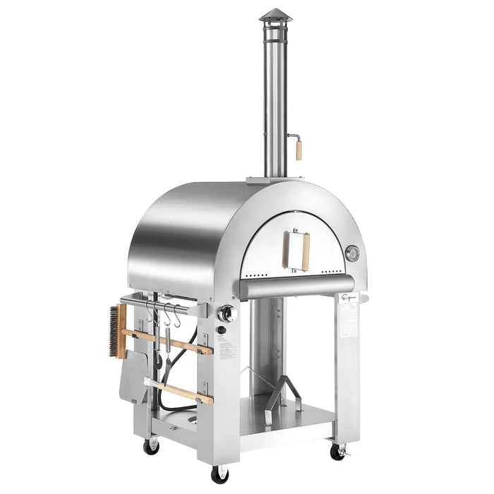 Empava Outdoor Wood Fired and Gas Pizza Oven in Stainless Steel | EMPV-PG03
