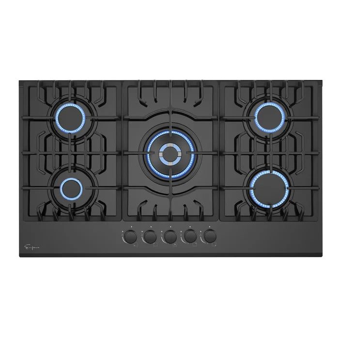 Empava 36 in. Built-in Gas Cooktops with 5 Burners in Black | EMPV-36GC27