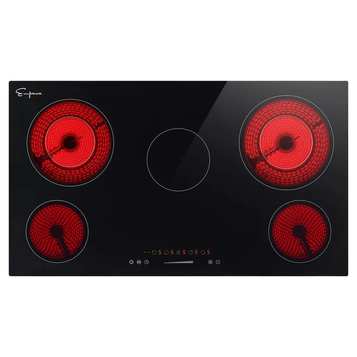 Empava 36 in. Built-in Electric Radiant Cooktop with 5 Elements in Black | EMPV-36REC14