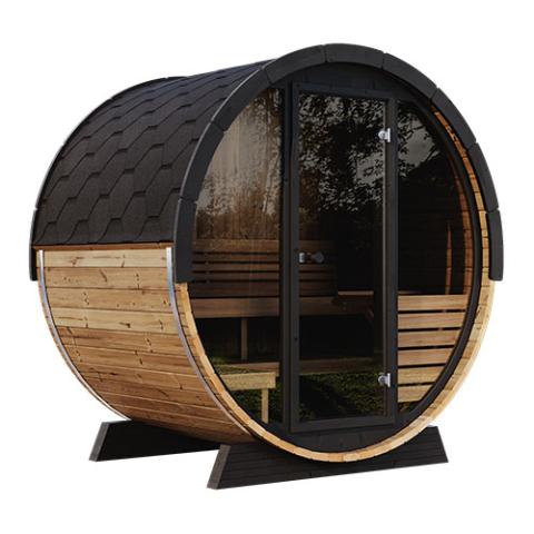 SaunaLife Model EE6G Sauna Barrel Glass Front