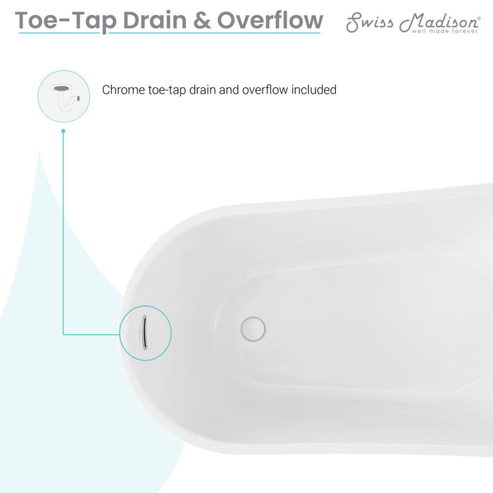 Swiss Madison Sublime 60" Single Slipper Freestanding Bathtub | SM-FB563