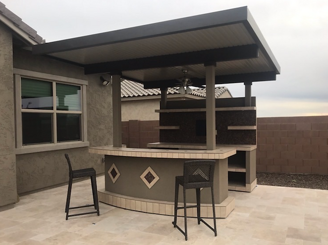 KoKoMo Grills Key Largo Outdoor Kitchen with Built In BBQ Grill with 12 x 14 Patio Cover