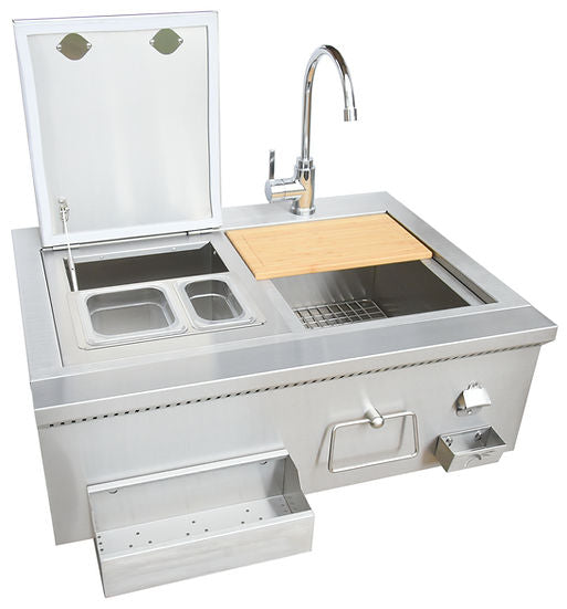 KoKoMo Grills 30" Built in Bartender Cocktail Station with Sink Bottle Opener and Ice Chest