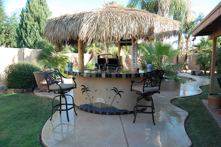 KoKoMo Grills Tahiti Outdoor Kitchen with 10 foot Palapa and Built In BBQ Grill