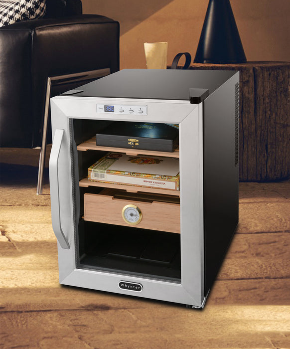 Whynter 250-Count 1.2 cu. ft. Electric Cigar Cooler Humidor -Stainless Steel | CHC-120S