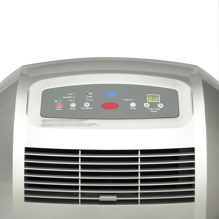 Whynter 12,000 BTU (5,000 BTU SACC) Portable Air Conditioner, Dehumidifier, and Fan with Activated Carbon Filter, up to 400 sq ft in Platinum | ARC-12S