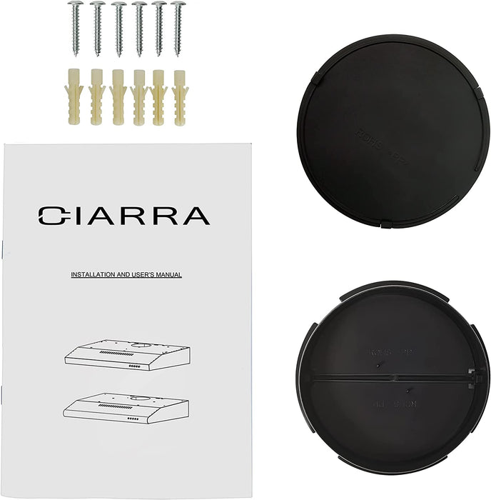 CIARRA 30" 200 CFM Under Cabinet Convertible Range Hood in Stainless Steel