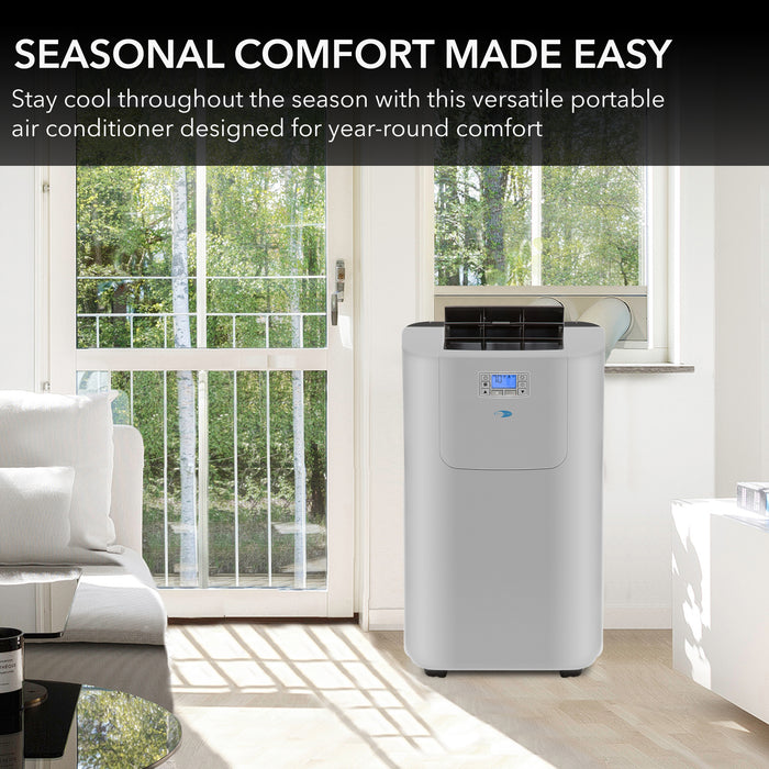 Whynter 12,000 BTU (7,000 BTU SACC) Elite Dual Hose Portable Air Conditioner, Heater, Dehumidifier, and Fan with Activated Carbon Filter plus Autopump and Storage bag, up to 400 sq ft in Grey | ARC-122DHP