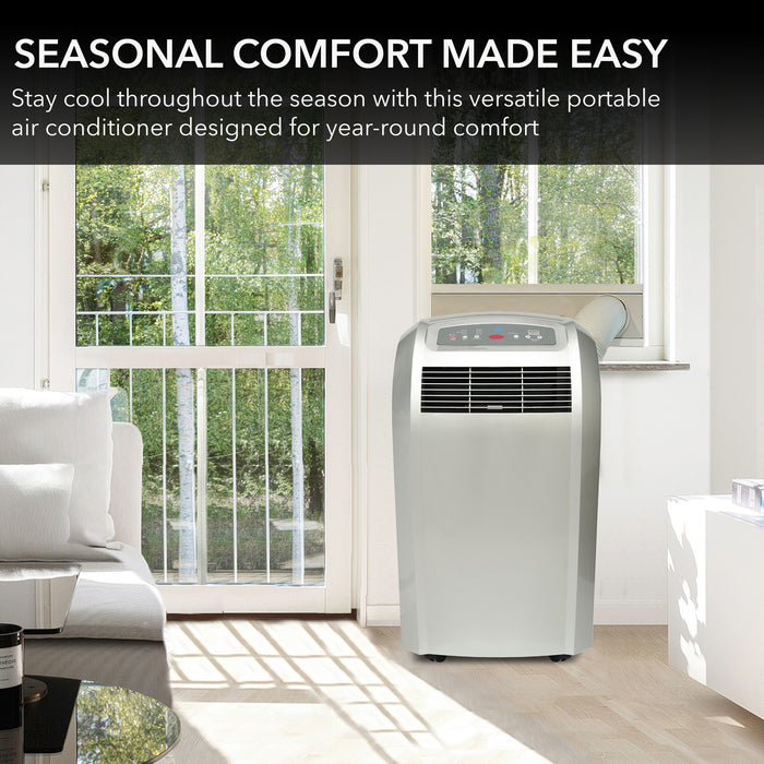 Whynter 12,000 BTU (5,000 BTU SACC) Portable Air Conditioner, Dehumidifier, and Fan with Activated Carbon Filter, up to 400 sq ft in Platinum | ARC-12S