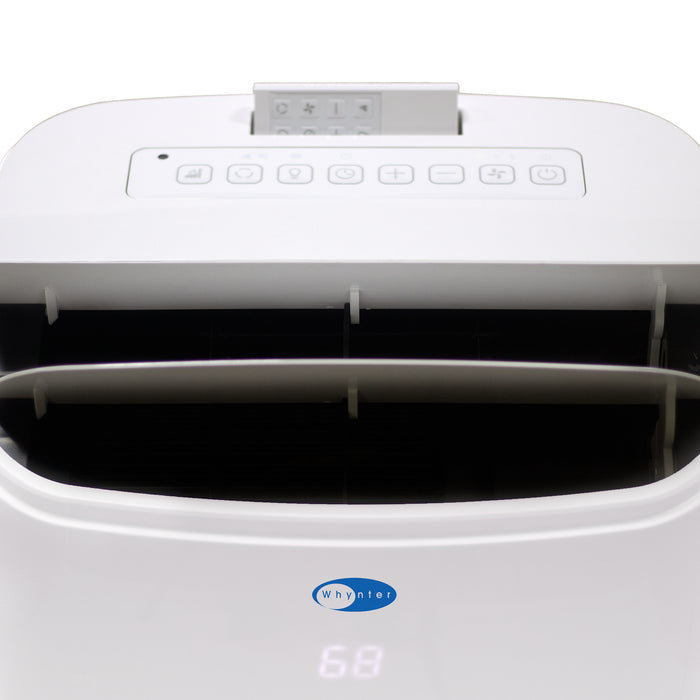 Whynter 14,000 BTU (10,000 BTU SACC) Dual Hose Cooling Portable Air Conditioner, Dehumidifier, and Fan with Remote Control, HEPA, and Carbon Filter, up to 500 sq ft in White | ARC-147WF