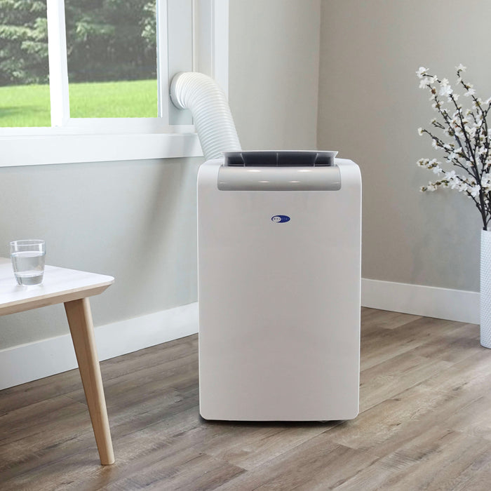 Whynter 14,000 BTU (10,000 BTU SACC) Portable Air Conditioner, Heater, Dehumidifier, and Fan with Activated Carbon and SilverShield Filter plus Drain Pump, up to 500 sq ft in White | ARC-148MHP