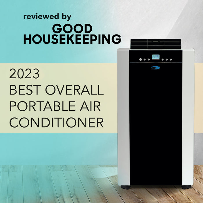 Whynter 14,000 BTU (9,200 BTU SACC) Dual Hose Cooling Portable Air Conditioner, Heater, Dehumidifier, and Fan with Activated Carbon Filter plus Storage bag, up to 500 sq ft in Platinum/Black | ARC-14SH