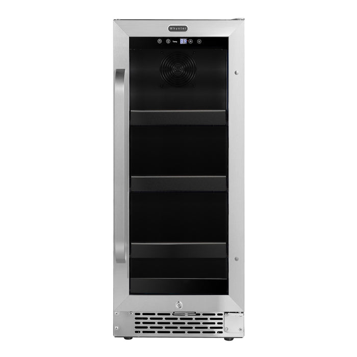 Whynter 15 inch Built-In 80 Can Undercounter Stainless Steel Beverage Refrigerator cooler with Reversible Door, Digital Control, Lock and Carbon Filter | BBR-838SB