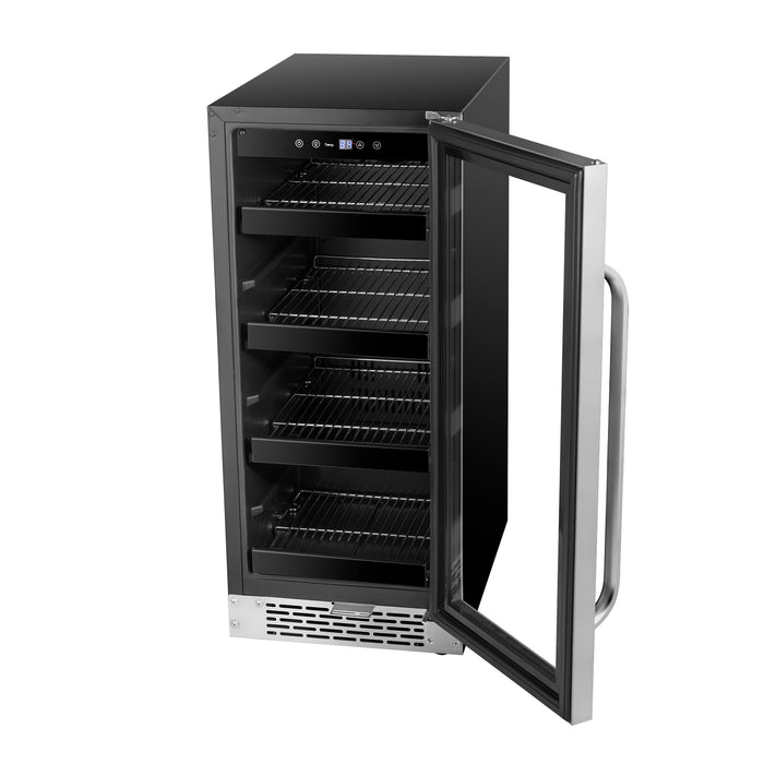 Whynter 15 inch Built-In 80 Can Undercounter Stainless Steel Beverage Refrigerator cooler with Reversible Door, Digital Control, Lock and Carbon Filter | BBR-838SB