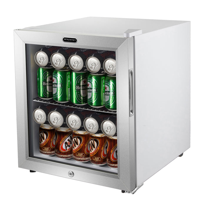Whynter 62 Can Freestanding Beverage Refrigerator cooler With Lock Stainless Steel | BR-062WS