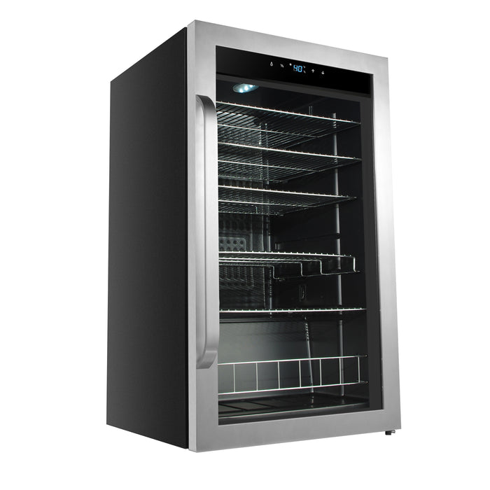 Whynter 121 Can Freestanding Beverage Refrigerator cooler with Digital Control and Lock Stainless Steel | BR-1211DS