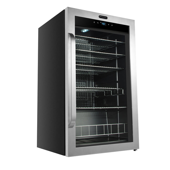 Whynter 121 Can Freestanding Beverage Refrigerator cooler with Digital Control and Lock Stainless Steel | BR-1211DS