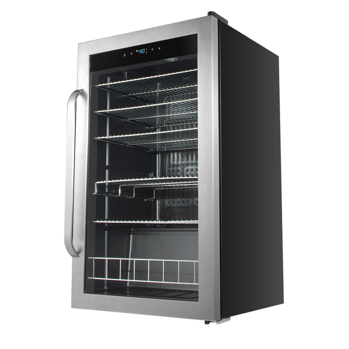 Whynter 121 Can Freestanding Beverage Refrigerator cooler with Digital Control and Lock Stainless Steel | BR-1211DS