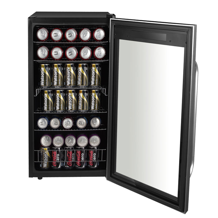 Whynter 121 Can Freestanding Beverage Refrigerator cooler with Digital Control and Lock Stainless Steel | BR-1211DS