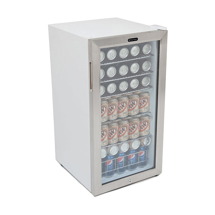 Whynter 120 Can Freestanding Beverage Refrigerator cooler with Lock Stainless Steel | BR-128WS