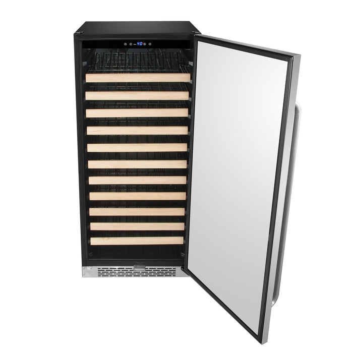 Whynter BWR-1002SD/BWR-1002SDa 24" 100 Bottle Large Capacity Built-in Stainless Steel Compressor Wine Refrigerator with Display Rack and LED display