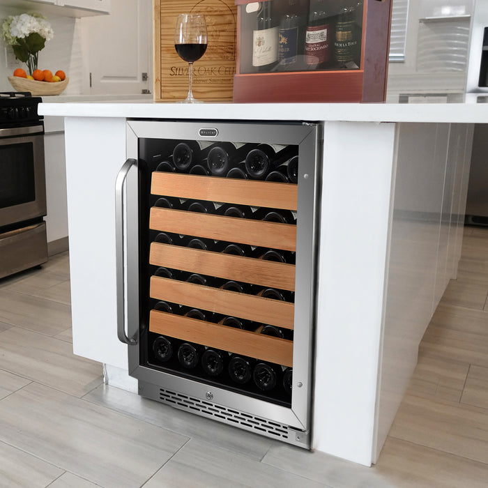 Whynter BWR-541STS/BWR-541STSa 24" Built-In Stainless Steel 54 Bottle Wine Refrigerator Cooler