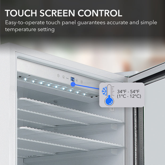 Whynter Commercial 10.6 cu. ft. Stainless Steel Commercial Beverage Merchandiser Display Refrigerator with Superlit Door and Lock – White | CBM-1060XLW/CBM-1060XLWa