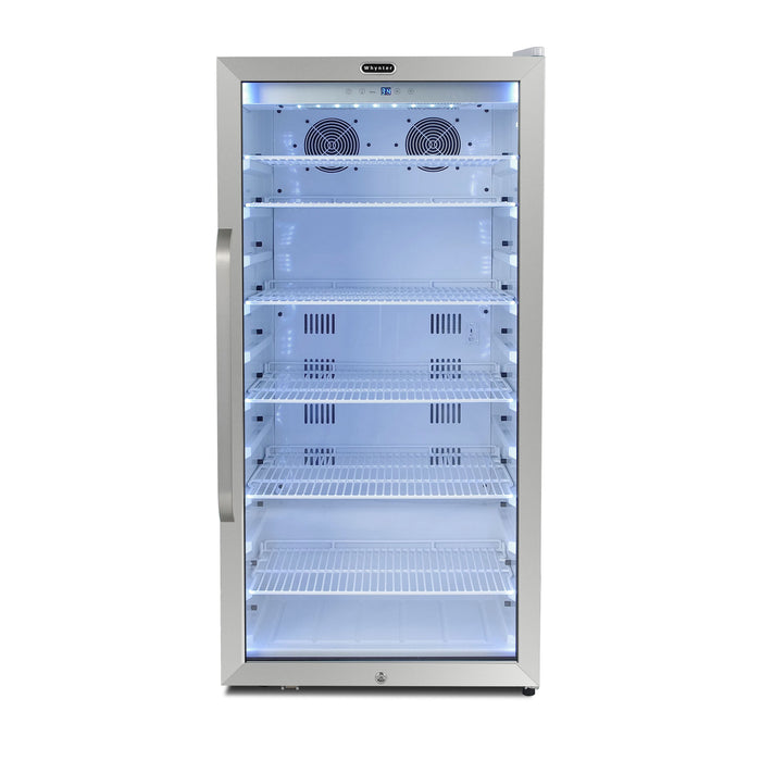 Whynter Commercial 10.6 cu. ft. Stainless Steel Commercial Beverage Merchandiser Display Refrigerator with Superlit Door and Lock – White | CBM-1060XLW/CBM-1060XLWa