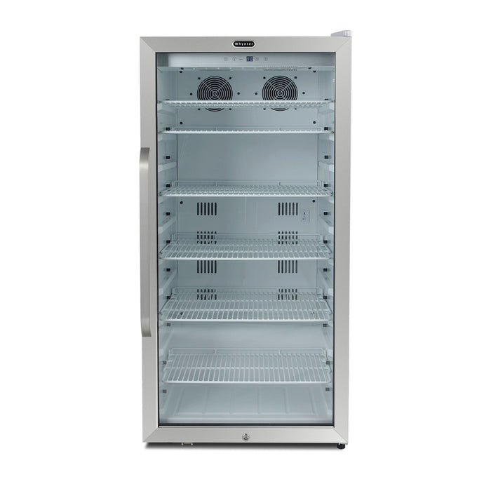 Whynter Commercial 10.6 cu. ft. Stainless Steel Commercial Beverage Merchandiser Display Refrigerator with Superlit Door and Lock – White | CBM-1060XLW/CBM-1060XLWa