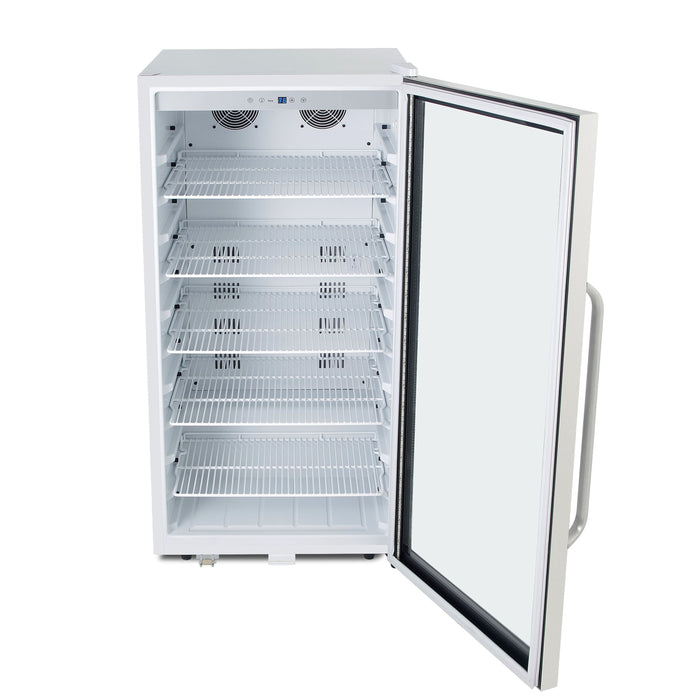 Whynter Commercial  8.1 cu. ft. Stainless Steel Commercial Beverage Merchandiser Display Refrigerator with Superlit Door and Lock – White | CBM-815WS/CBM-815WSa