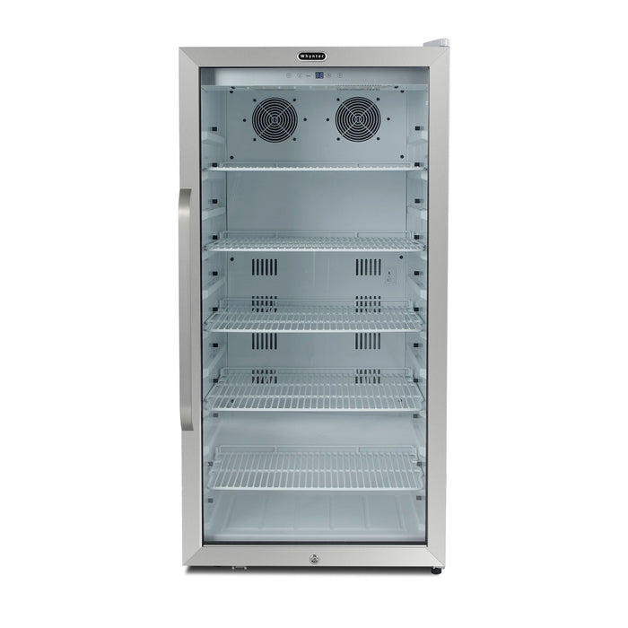 Whynter Commercial  8.1 cu. ft. Stainless Steel Commercial Beverage Merchandiser Display Refrigerator with Superlit Door and Lock – White | CBM-815WS/CBM-815WSa