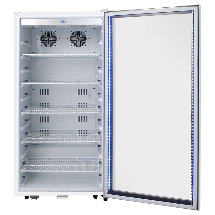 Whynter Commercial  8.1 cu. ft. Stainless Steel Commercial Beverage Merchandiser Display Refrigerator with Superlit Door and Lock – White | CBM-815WS/CBM-815WSa