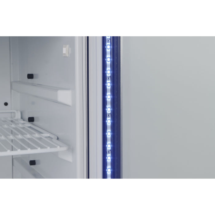 Whynter Commercial  8.1 cu. ft. Stainless Steel Commercial Beverage Merchandiser Display Refrigerator with Superlit Door and Lock – White | CBM-815WS/CBM-815WSa