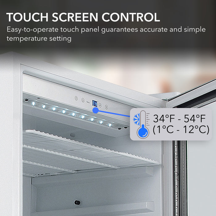 Whynter Commercial  8.1 cu. ft. Stainless Steel Commercial Beverage Merchandiser Display Refrigerator with Superlit Door and Lock – White | CBM-815WS/CBM-815WSa