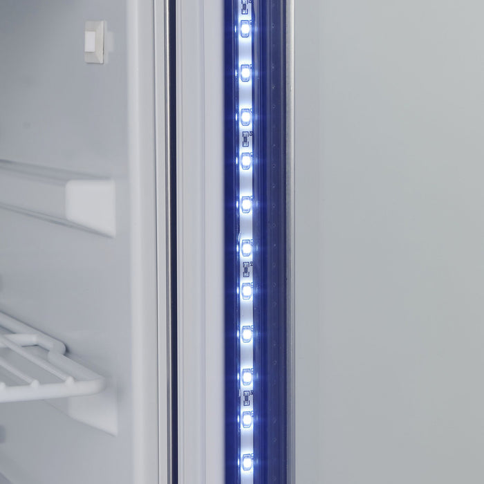 Whynter Commercial  8.1 cu. ft. Stainless Steel Commercial Beverage Merchandiser Display Refrigerator with Superlit Door and Lock – White | CBM-815WS/CBM-815WSa