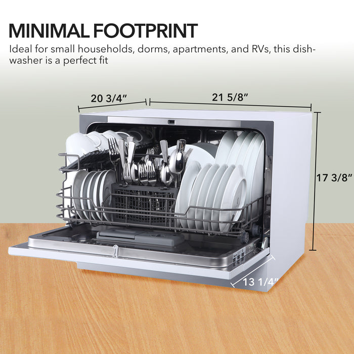 Whynter Energy Star Countertop Portable Dishwasher 6 place setting LED – White | CDW-6831WES