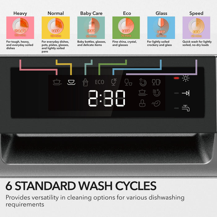 Whynter Energy Star Countertop Portable Dishwasher 6 place setting LED – White | CDW-6831WES