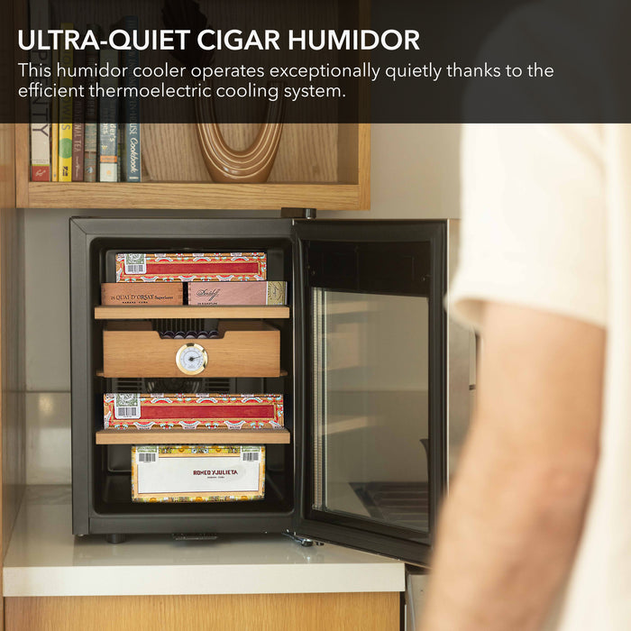 Whynter 250-Count 1.2 cu. ft. Electric Cigar Cooler Humidor -Stainless Steel | CHC-120S