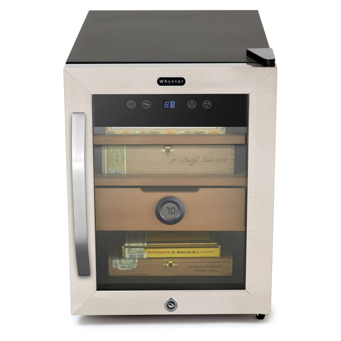 Whynter 250-Count 1.2 cu. ft. Electric Digital Control and Display Cigar Humidor Cooler with  - Stainless Steel | CHC-123DS