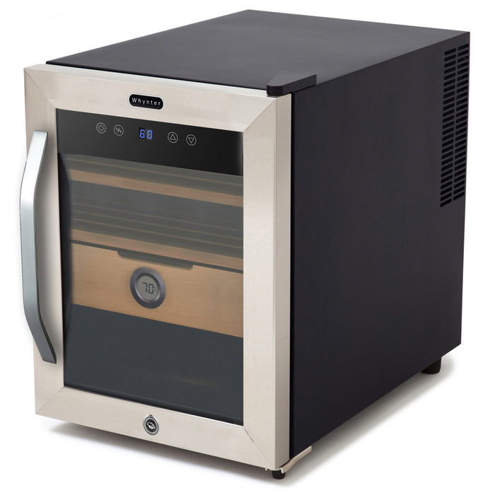 Whynter 250-Count 1.2 cu. ft. Electric Digital Control and Display Cigar Humidor Cooler with  - Stainless Steel | CHC-123DS