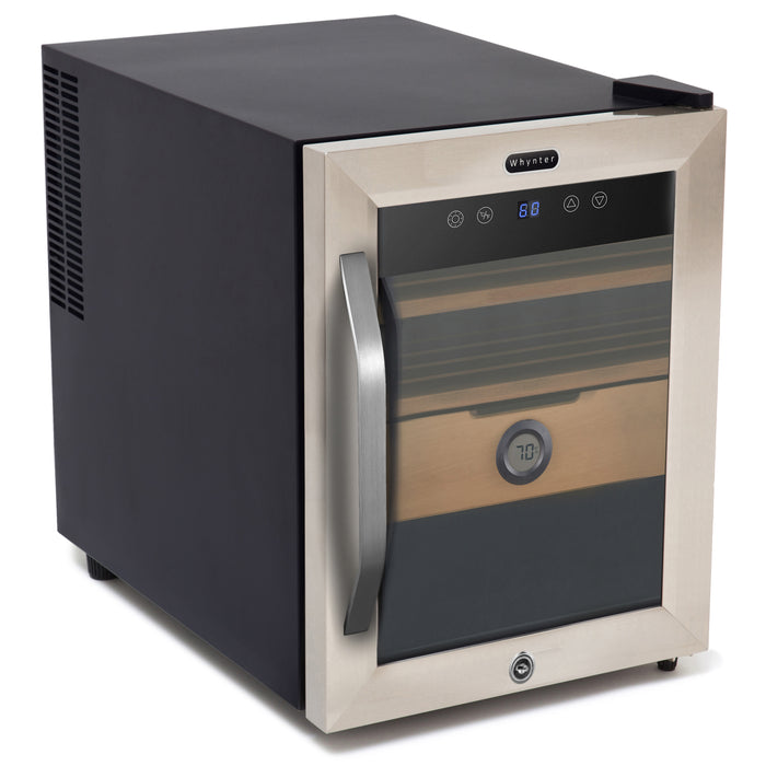 Whynter 250-Count 1.2 cu. ft. Electric Digital Control and Display Cigar Humidor Cooler with  - Stainless Steel | CHC-123DS