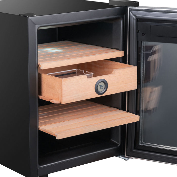 Whynter 250-Count 1.2 cu. ft. Electric Digital Control and Display Cigar Humidor Cooler with  - Stainless Steel | CHC-123DS